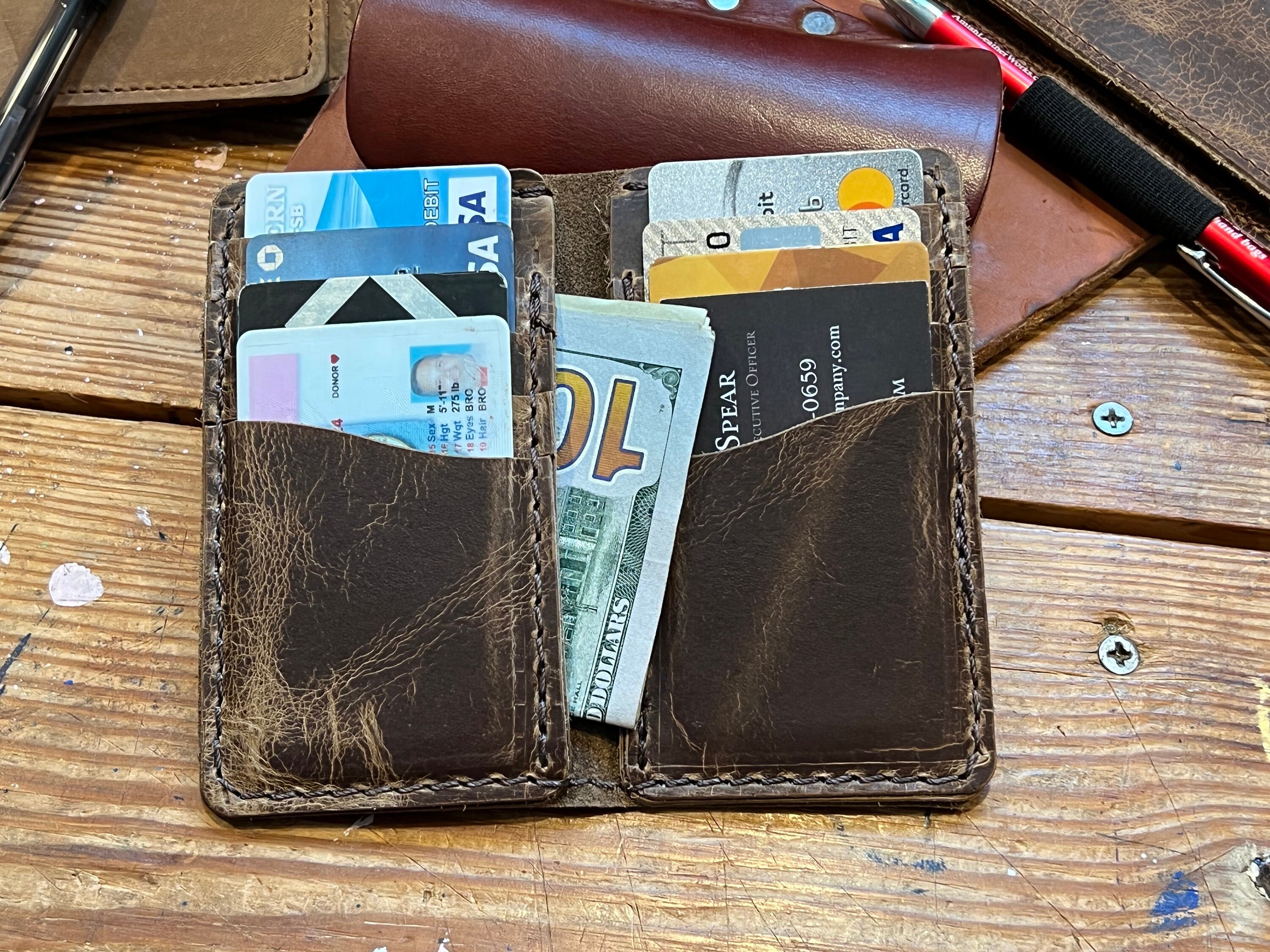 Deluxe Card Wallet Buffalo Leather Handmade Made in USA Wallet