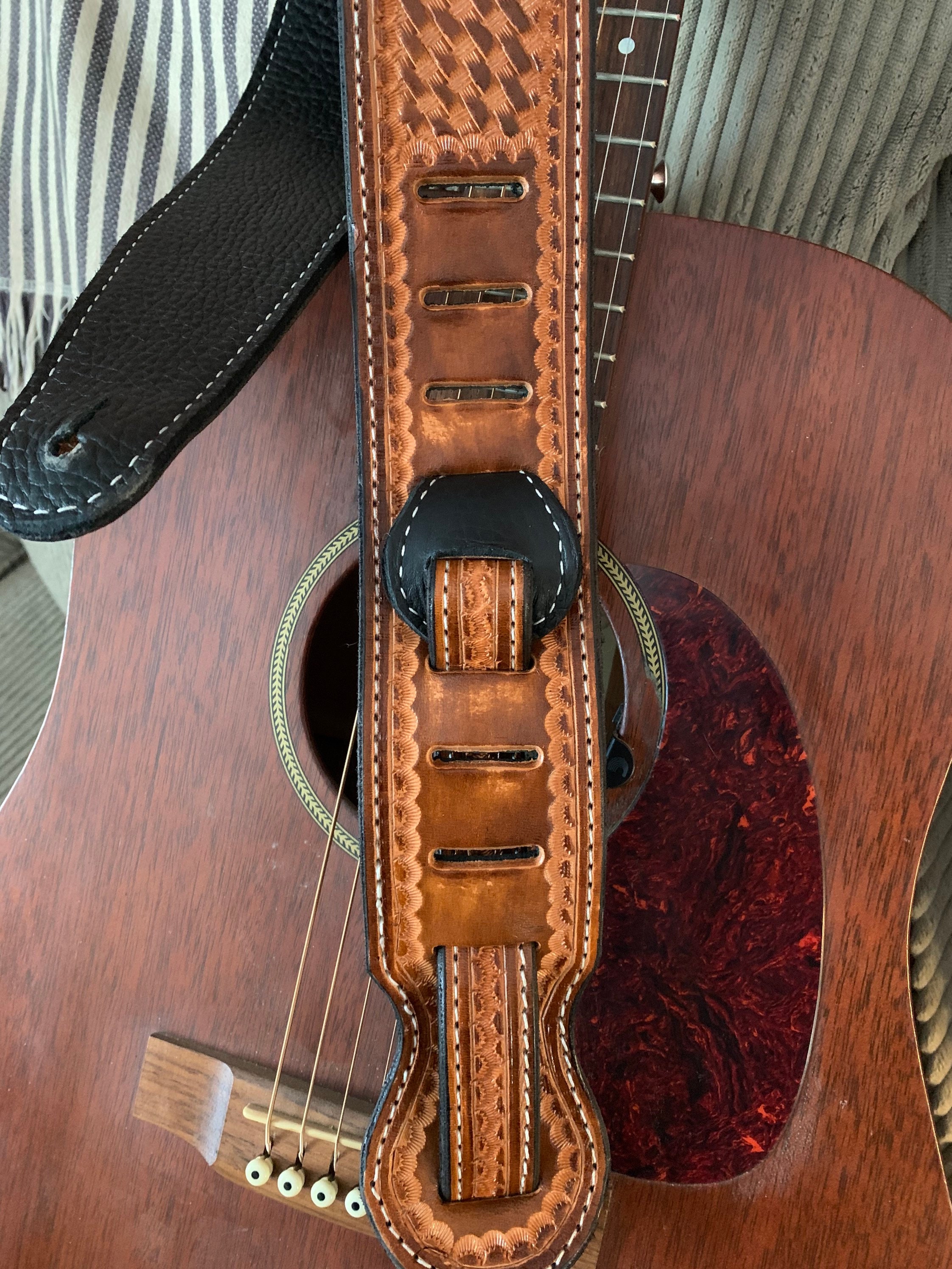 Hand Tooled Leather Guitar Strap