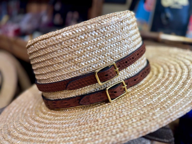 Leather Hat Band, Authentic, Historic, Handmade Traditional, Conchos, Adult / Children Sizes, Made in USA