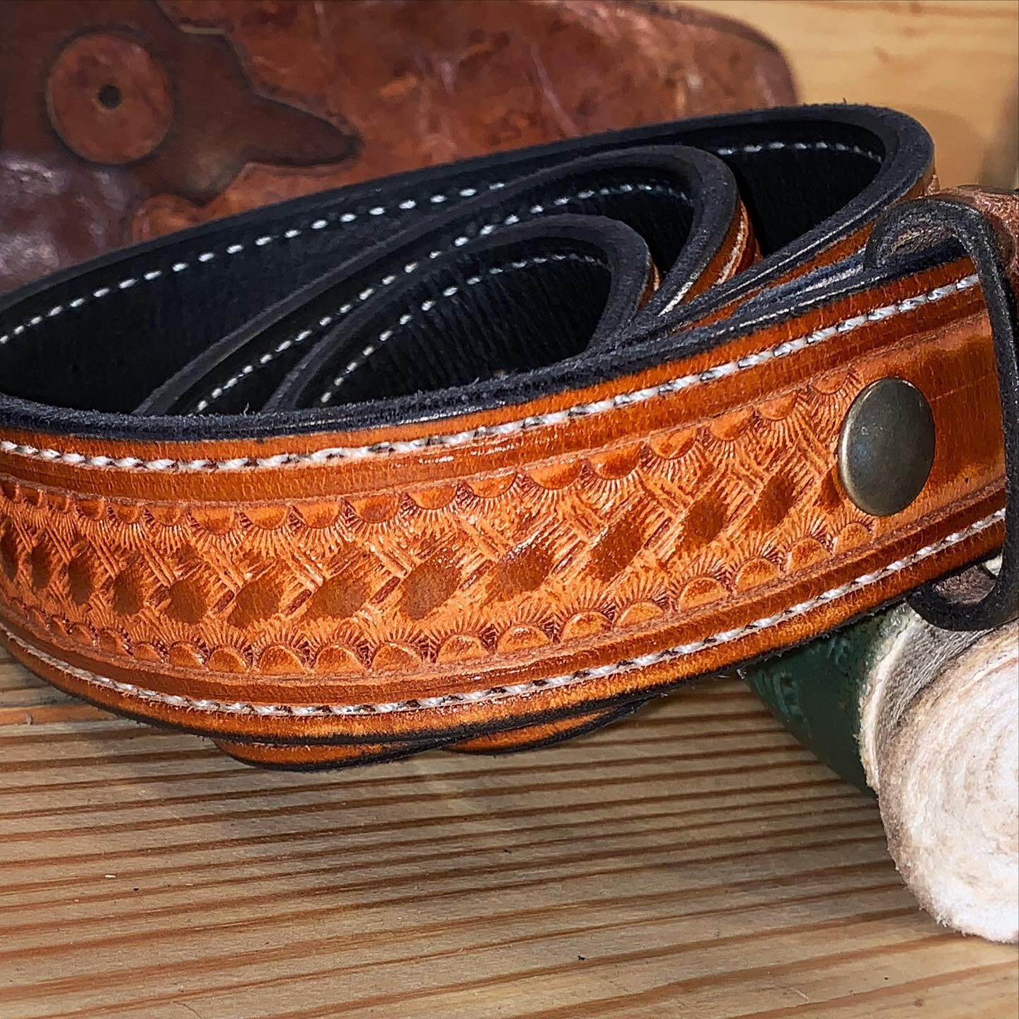 Hand Tooled Leather Belt