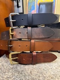 Handmade Leather Belt for Men, 1.5” Full Grain Buffalo, Changeable Buckle, Made in USA