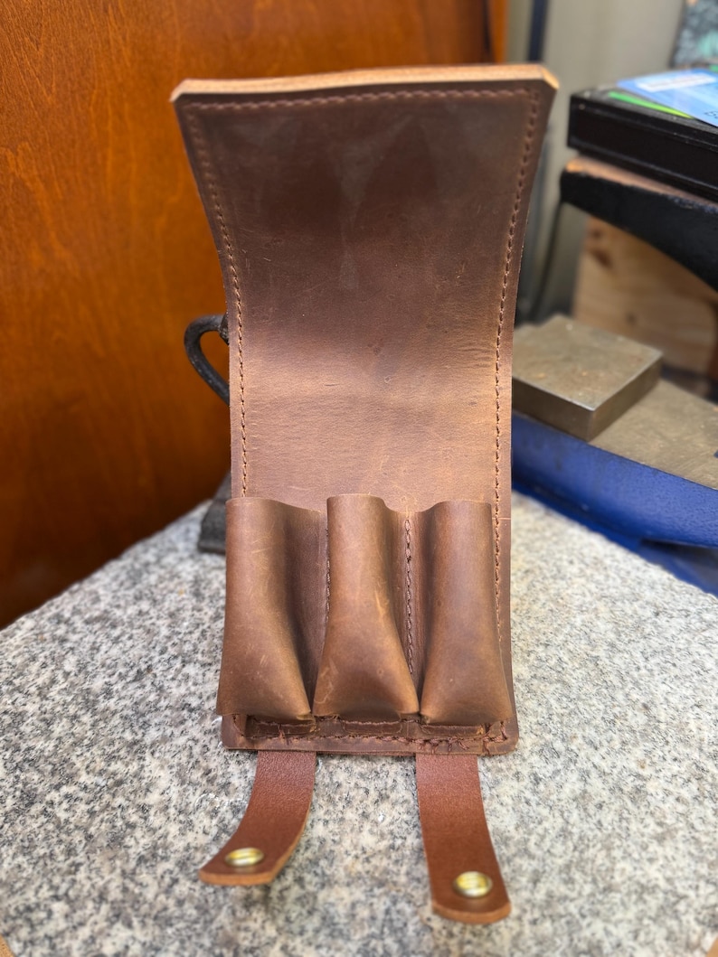 Estuche de cuero hecho a mano para armónica, funda personalizada de cuero de grano completo, EE. UU. imagen 17