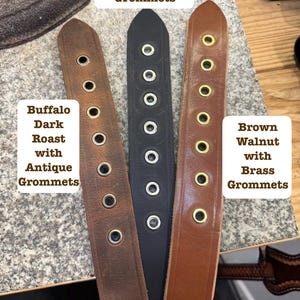 Grommets Leather Dress Belt, Handmade Full Grain, Brown, Black, Amish Made in the USA
