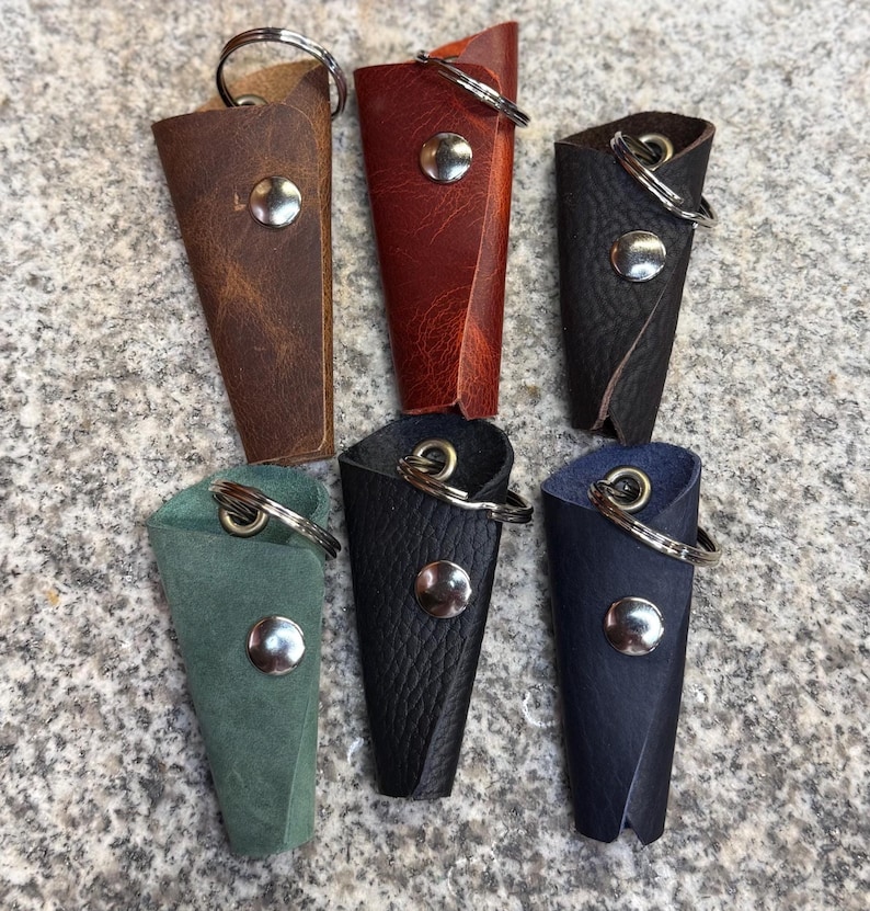 Leather Key Holder, Handmade Keyring Organizer, Full Grain Leather, Made in USA