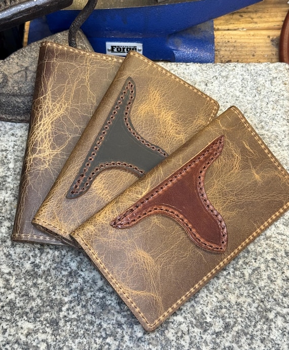 Buffalo Leather Rodeo Wallet, Handmade Cowboy Wallet, Full Grain Leather, Made in USA