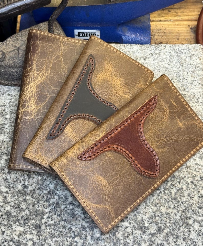 Buffalo Leather Rodeo Wallet, Handmade Cowboy Long Wallet, Full Grain Leather, Mens Executive Wallet, Made in USA