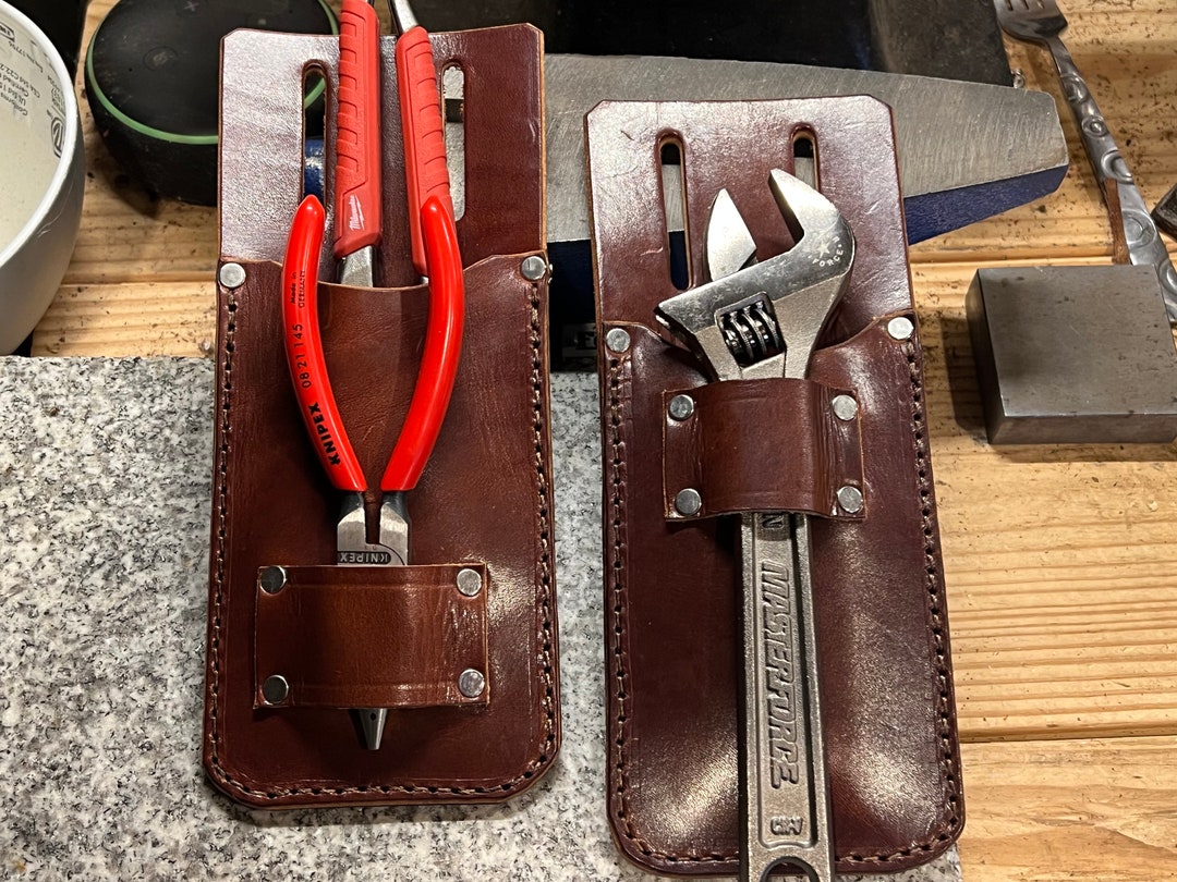 2in1 Tool Holster / Leather Utility Pouch Handmade Full Grain Bridle