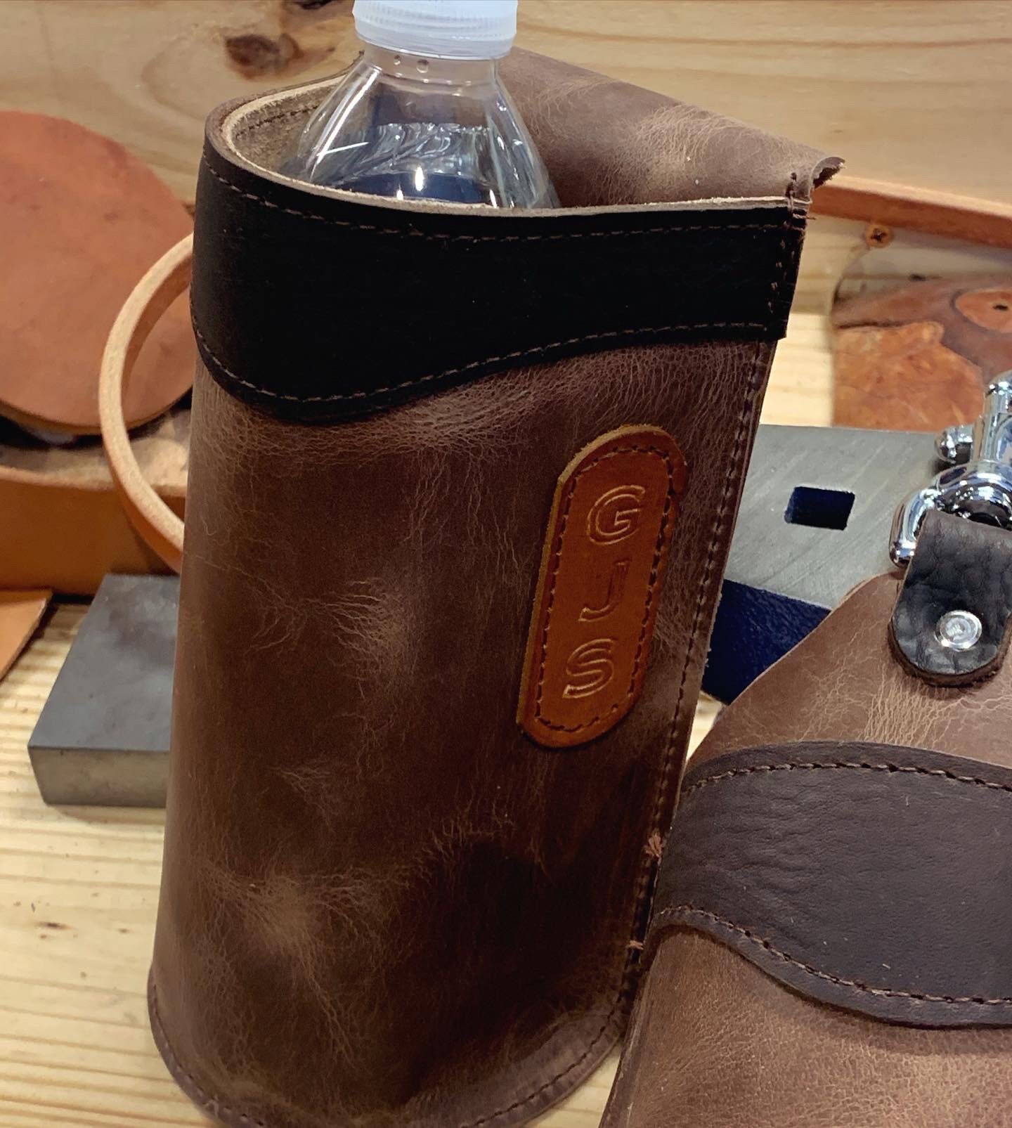 Leather Water Bottle Holder Free Shipping Amish Handmade