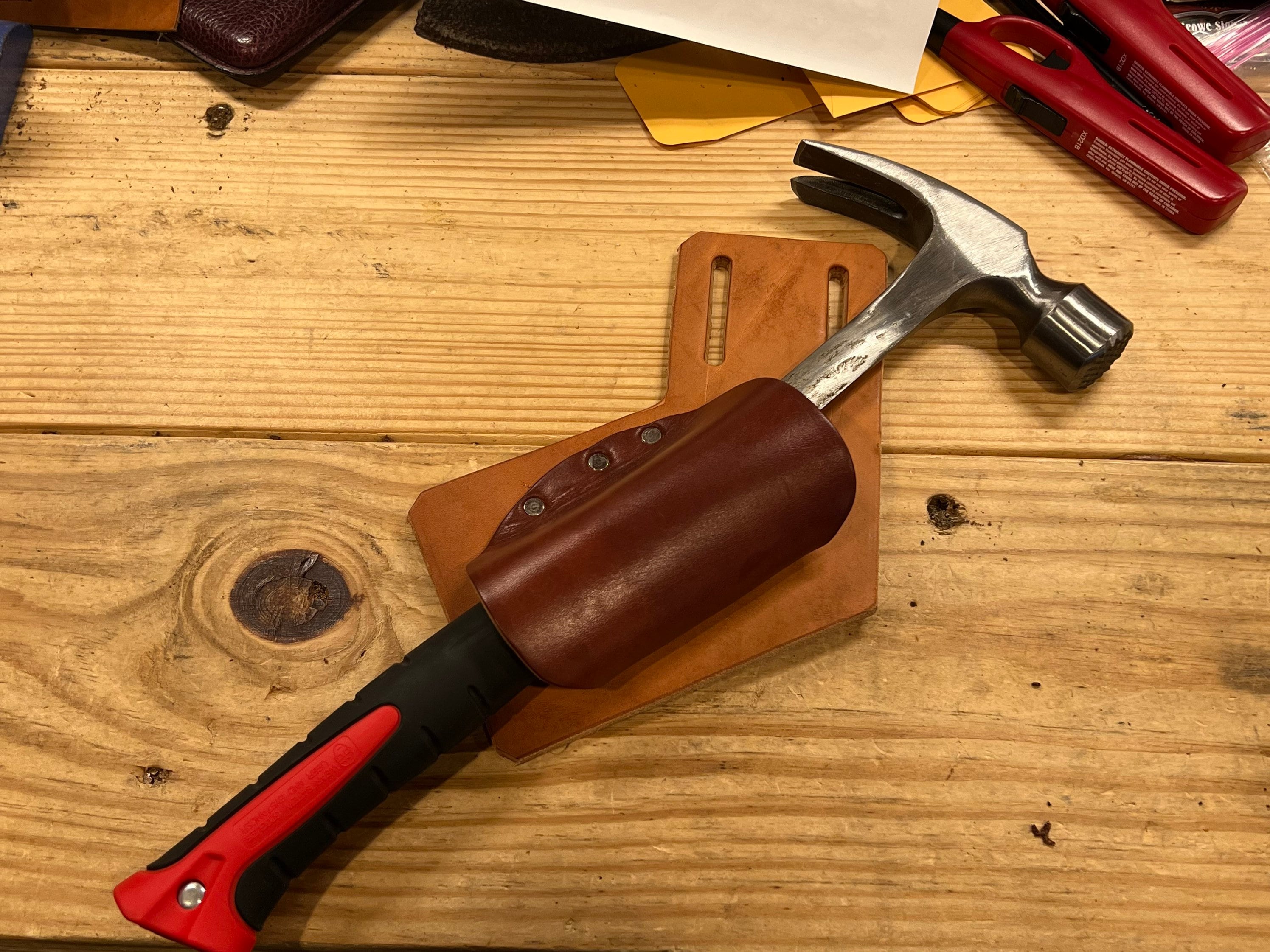 Slant Hammer Holder with Pen and Pencil Slots