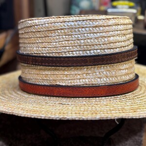 Leather Hat Band, American Bison Leather, Historic, Handmade Traditional, Conchos, Amish Made in USA