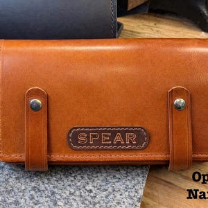 Estuche de cuero hecho a mano para armónica, funda personalizada de cuero de grano completo, EE. UU. imagen 12