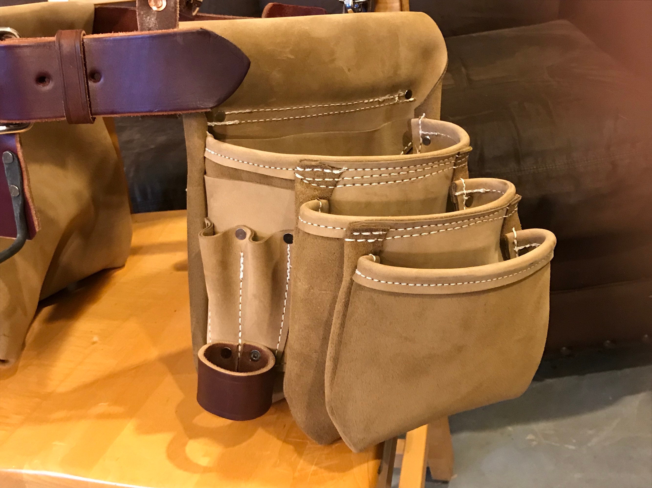 Waterproof Leather Tool Belt with Suspenders