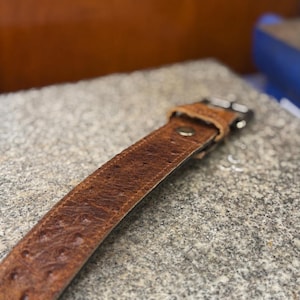 Ostrich Leather Belt for Men, 1.5” Handmade Full Grain Leather, Changeable Buckle, Made in USA
