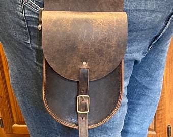 Buffalo Leather Belt Bag - Handmade Purse / Pouch / Pack - Made in USA - Free Shipping