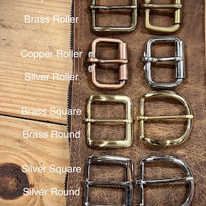 Pu&ograve; includere: Otto fibbie per cinture metalliche diverse in varie finiture, tra cui ottone anticato, ottone, rame, argento e forme quadrate e rotonde.