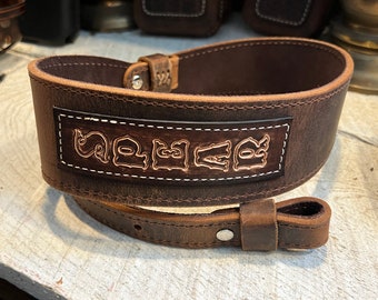 Buffalo Leather Strap / Sling - Handmade  - Personalized - Made in USA
