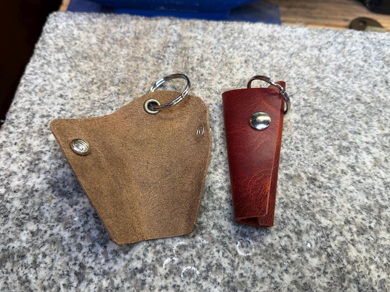 Leather Key Holder, Handmade Keyring Organizer, Full Grain Leather, Made in USA