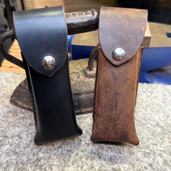 Leather Vape Pen Case, E-Cig Holster for Belt, Handmade Personalized, Full Grain, Amish Made in USA