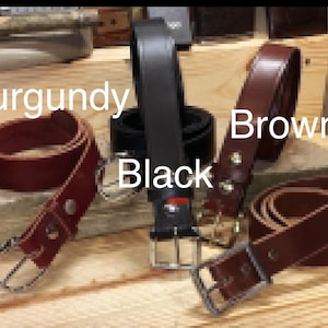 Men’s Leather Dress Belt, 1.5 Inch Handmade Full Grain, Brown, Black, Made in the USA