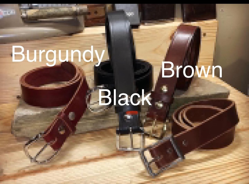 Men’s Leather Dress Belt, 1.5 Inch Handmade Full Grain, Brown, Black, Made in the USA