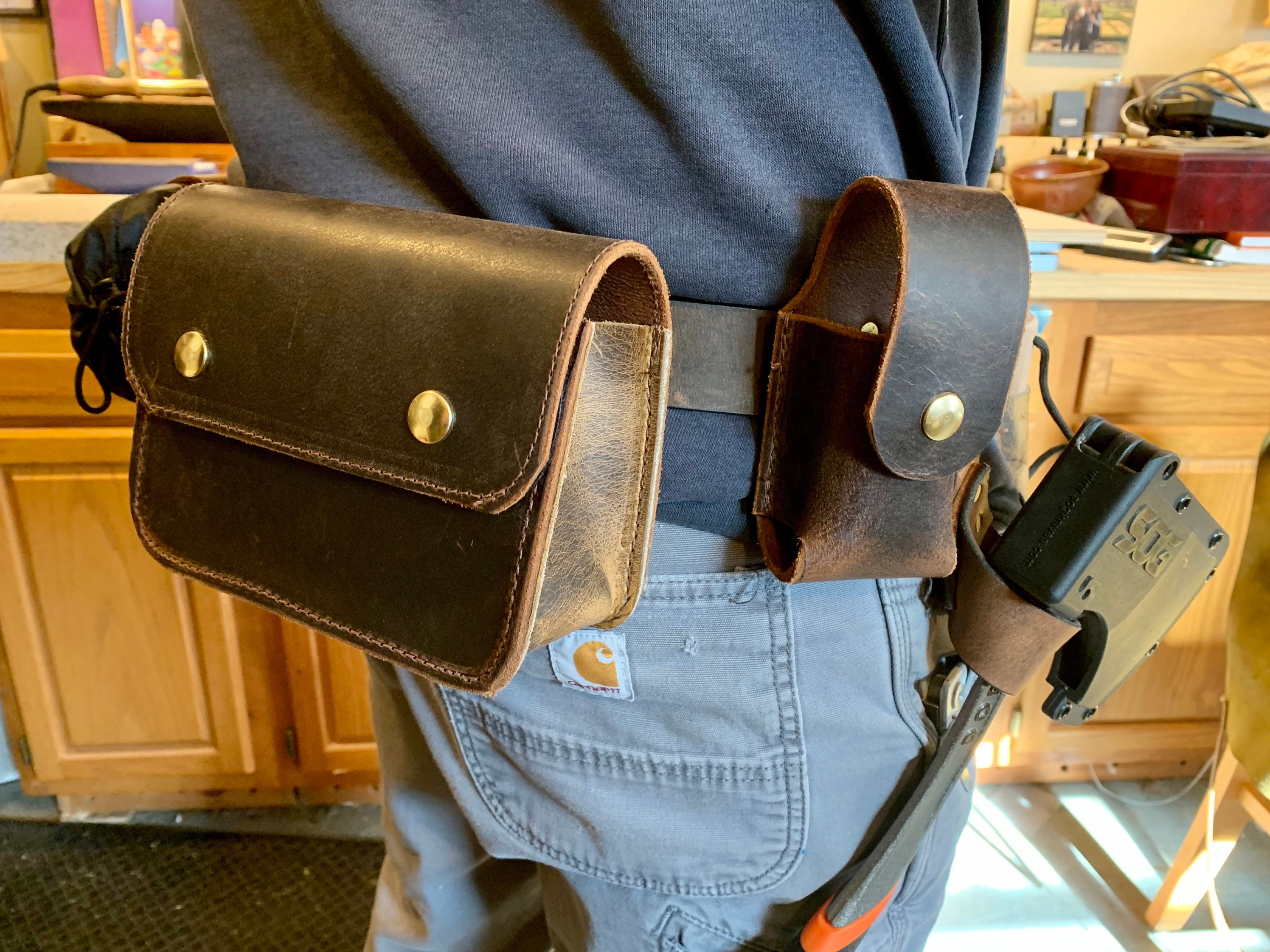 bushcraft leather belt pouch