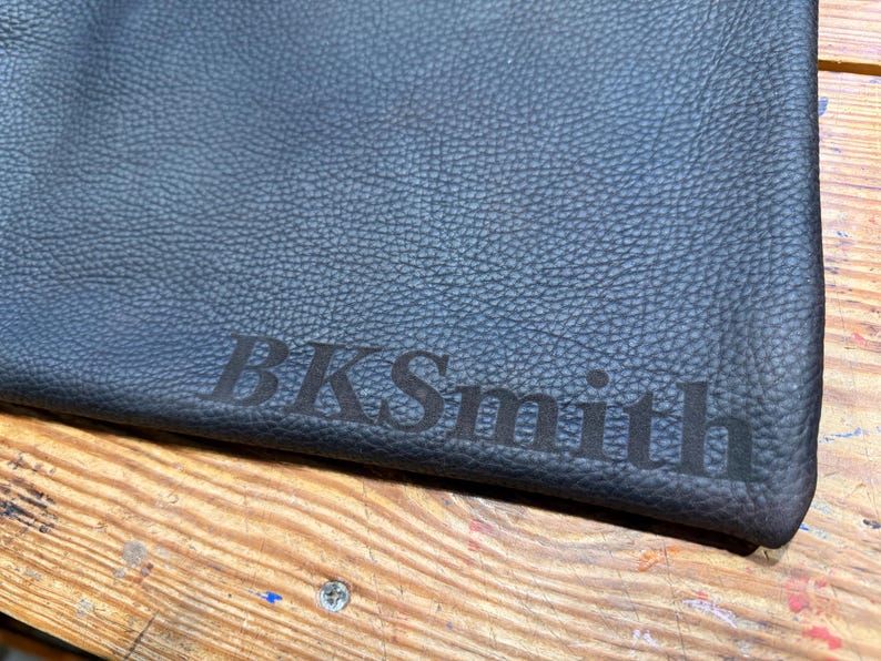 Leather Money Bag, Personalized Bank Bag, Handmade Cash Pouch, Full Grain Leather, Made in USA