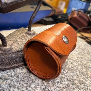 Leather Tubular Case, Handmade Lens Holster, Full Grain Utility EDC Case, Made in USA