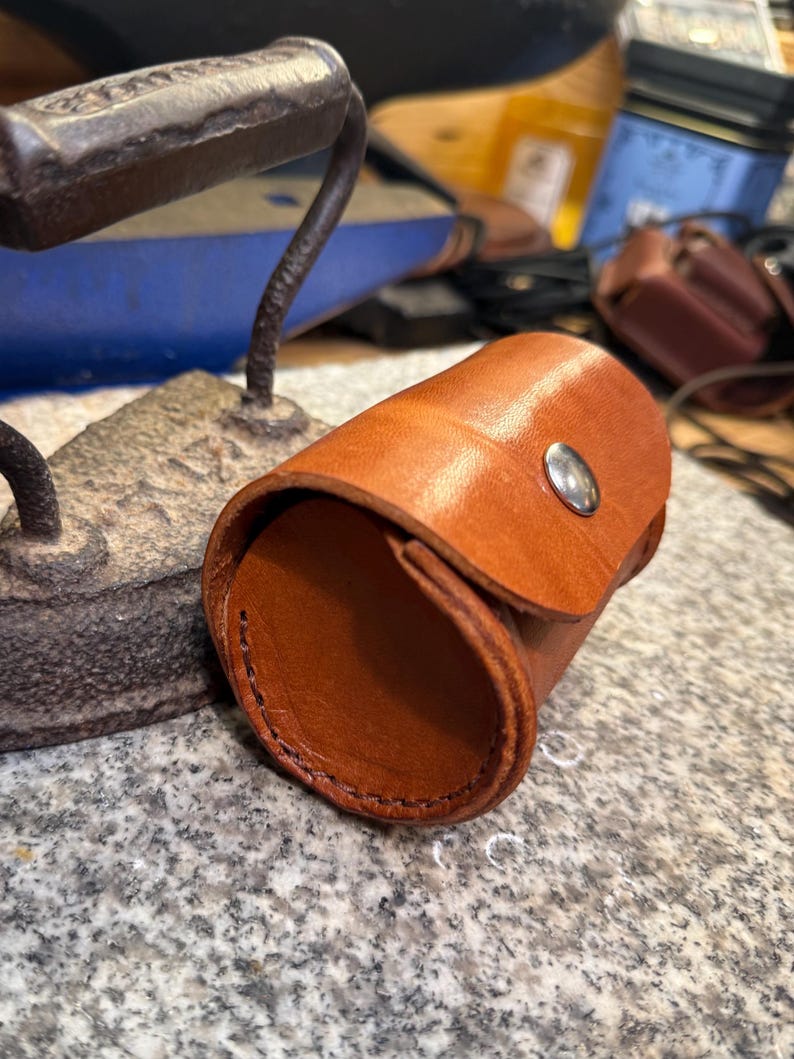 Leather Tubular Case, Handmade Lens Holster, Full Grain Utility EDC Case, Made in USA