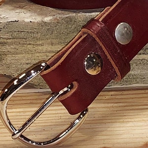 Men’s Leather Dress Belt, 1.5 Inch Handmade Full Grain, Brown, Black, Made in the USA
