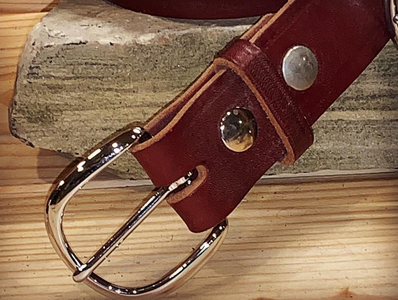 Men’s Leather Dress Belt, 1.5 Inch Handmade Full Grain, Brown, Black, Made in the USA