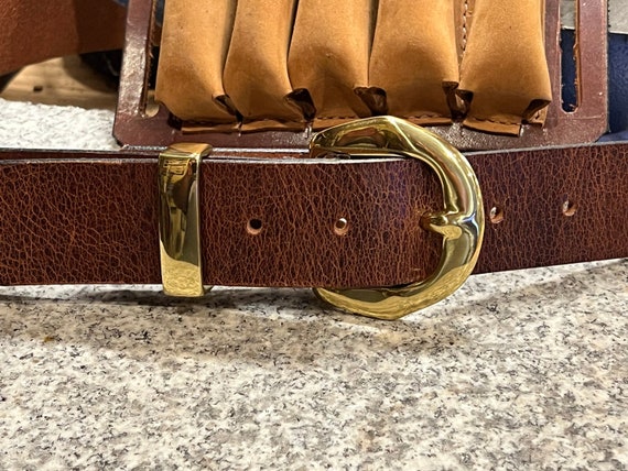 1.5 Inch Leather Belt with Western Buckle and Metal Keepers Men main image 4