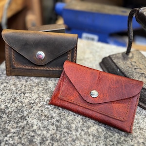 Envelope Wallet - Buffalo Leather Minimalist Wallet, Amish Handmade Full Grain Leather, Made in USA, Front Pocket Wallet, Free Shipping