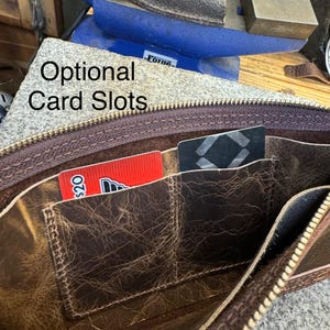 Leather Money Bag, Personalized Bank Bag, Handmade Cash Pouch, Full Grain Leather, Made in USA
