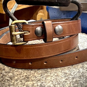 Leren jurkriem - 1" breedte - Handgemaakt volnerf buffelleer in bruin, zwart, vintage - Gemaakt in de VS - Gratis verzending