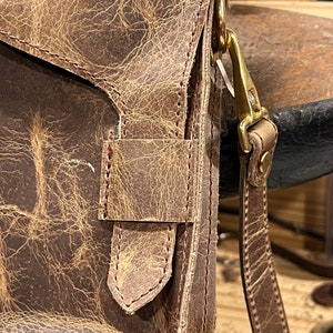 Leather Cross Body Satchel / Womans Purse / Bandolier Handmade Leather Made in USA Women's Handbag Christmas Gift image 8