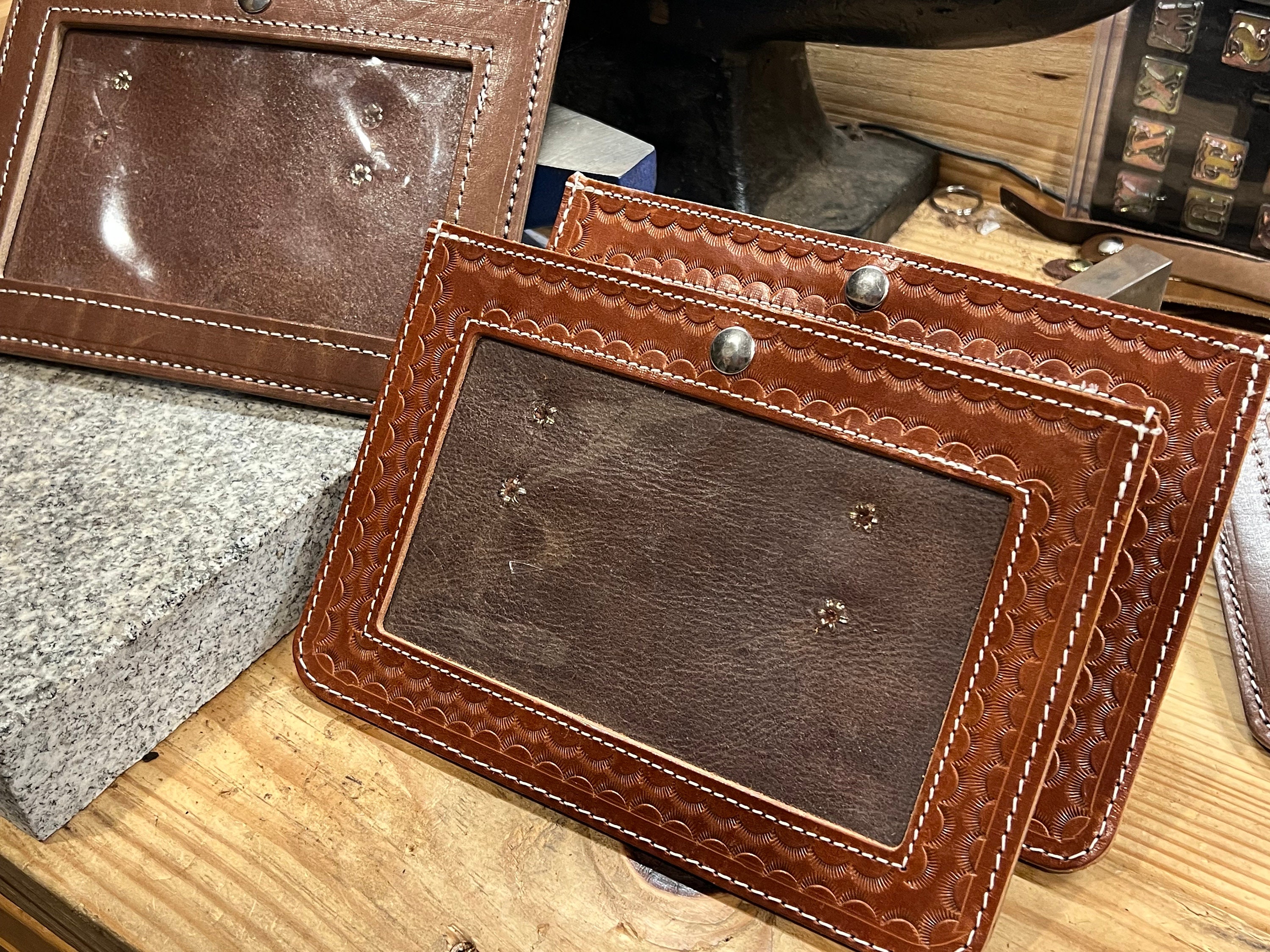 Leather Horse Show Number Holders Single Or Set Of 2 Amish Handmade 