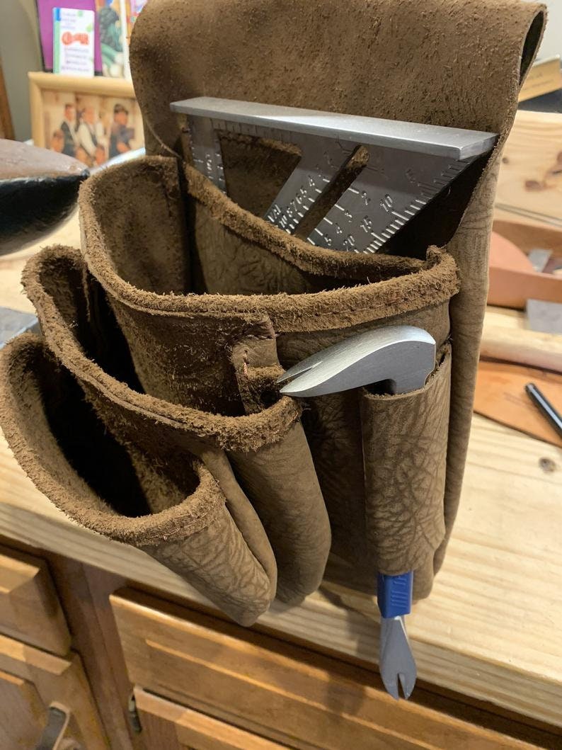 Leather Tool Belt With Suspenders Professional Builder Nail Etsy