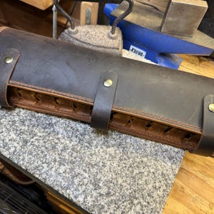 Leather Harmonica Case, Deluxe Harmonica Holder for Storage, Amish Handmade Harmonica Holster, Full Grain English Bridle Leather Made in USA