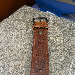 Ostrich Leather Belt for Men, 1.5” Handmade Full Grain Leather, Changeable Buckle, Made in USA