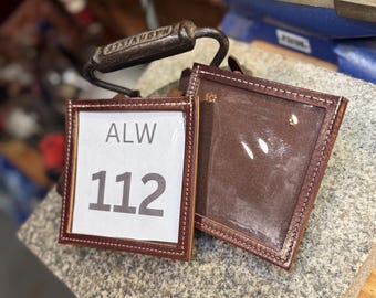 Leather Horse Show Jumper Number Holders, Set of 2, Handmade Full Grain English Bridle Leather, Made in USA