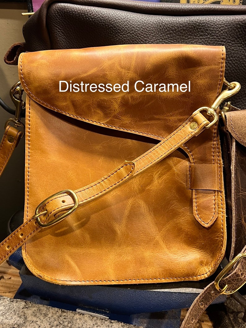 Leather Cross Body Satchel / Womans Purse / Bandolier Handmade Leather Made in USA Women's Handbag Christmas Gift image 2