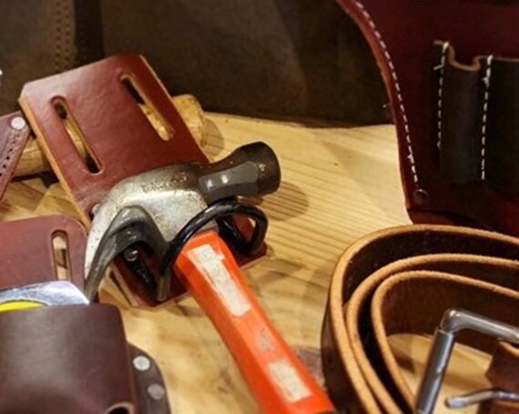 Hammer Holder Hammer Loop for Tool Belts Handmade Full Grain Leather Made in USA Etsy