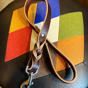 Leather Dog Leash - Braided Handmade - Made in America