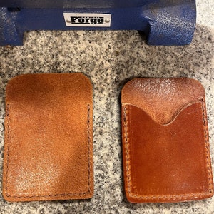 Cartera de cuero minimalista extrema - Cuero de plena flor artesanal - Hecho en EE. UU. - Envío gratuito