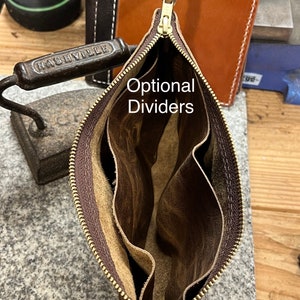 Leather Money Bag, Personalized Bank Bag, Handmade Cash Pouch, Full Grain Leather, Made in USA