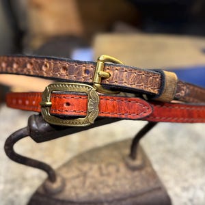 Leather Hat Band, American Bison Leather, Historic, Handmade Traditional, Conchos, Amish Made in USA