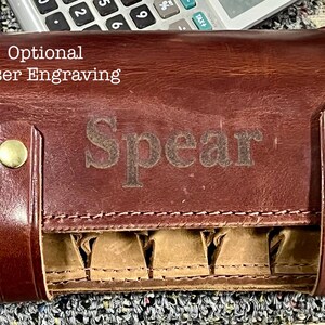 Estuche de cuero hecho a mano para armónica, funda personalizada de cuero de grano completo, EE. UU. imagen 13