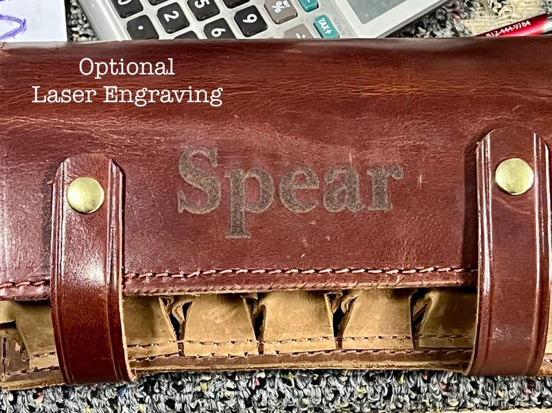 Estuche de cuero hecho a mano para armónica, funda personalizada de cuero de grano completo, EE. UU. imagen 13