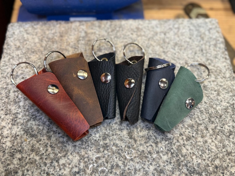 Leather Key Holder, Handmade Keyring Organizer, Full Grain Leather, Made in USA