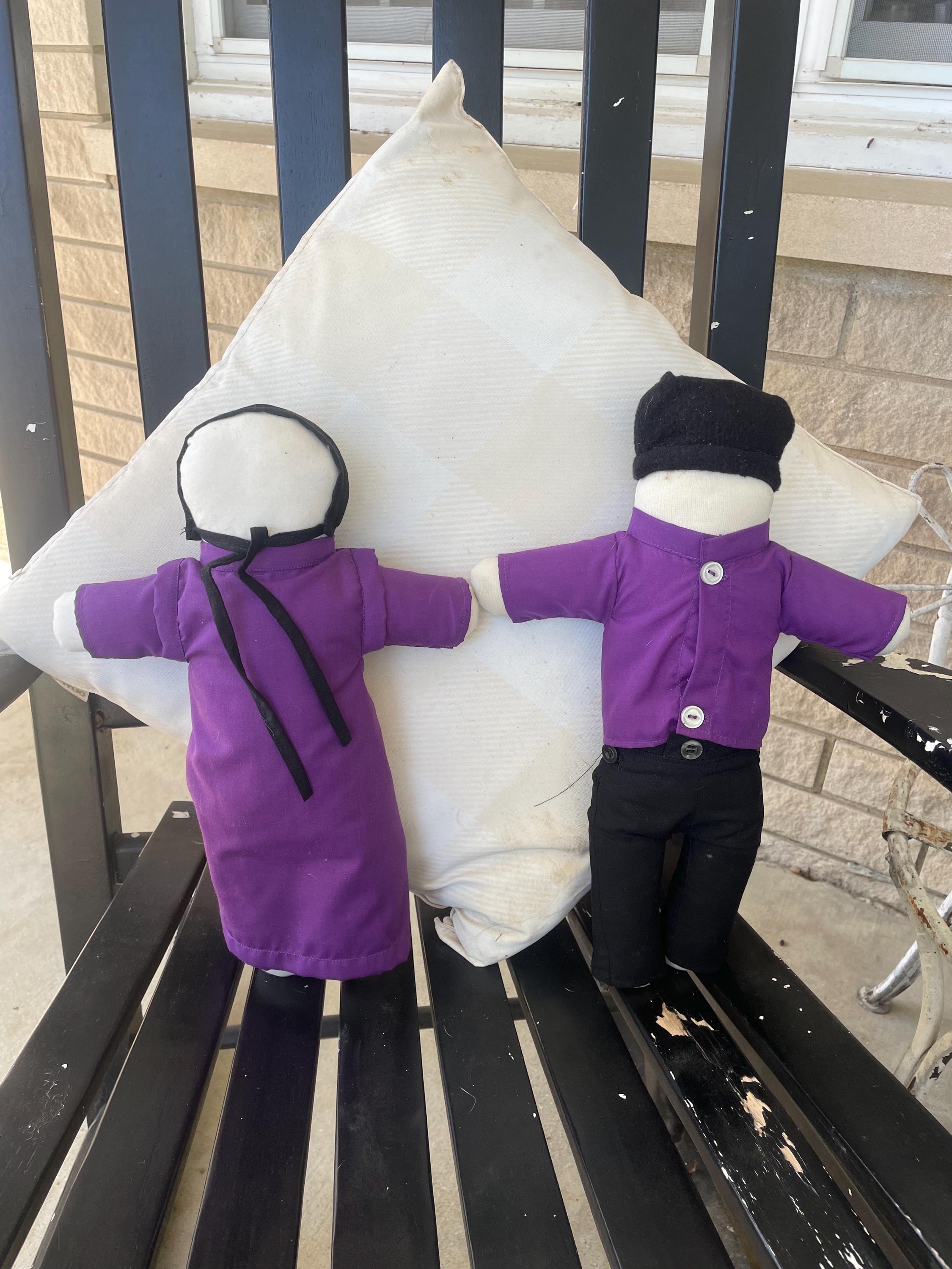 Traditional Amish Doll, Girl, Boy, Handmade, No Face. White Apron, Sewn in an Amish Home, Made in USA